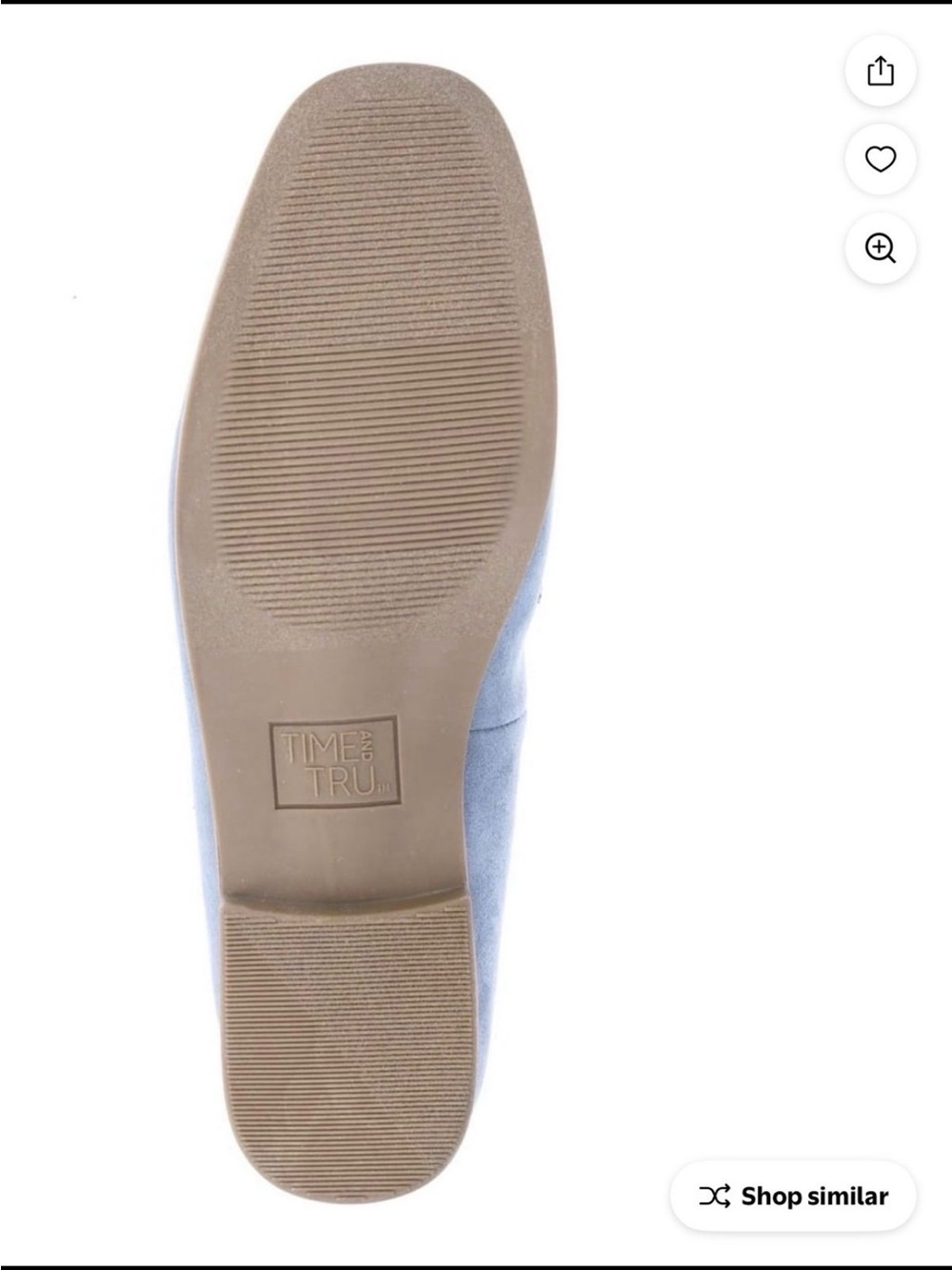 Time and Tru Light Blue Suede Horsebit Loafer - Picture 3 of 5